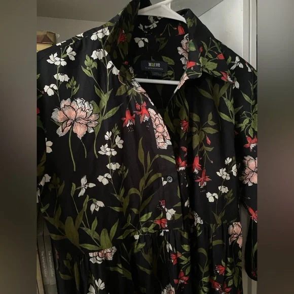 ANTHROPOLOGIE
Maeve The Bettina Tiered Midi Shirt Dress, Black - Picture 7 of 9